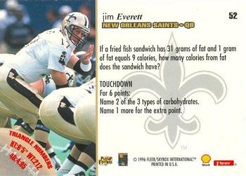 1996 Fleer Shell FACT #52 Jim Everett Back