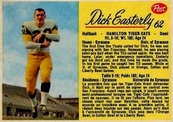 1963 Post Cereal CFL #62 Dick Easterly Front