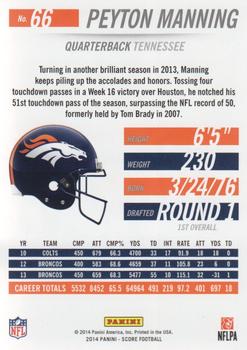 2014 Panini Hot Rookies #66 Peyton Manning Back