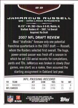 2009 Bowman Draft Picks #22 JaMarcus Russell Back