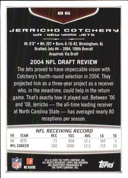 2009 Bowman Draft Picks #86 Jerricho Cotchery Back