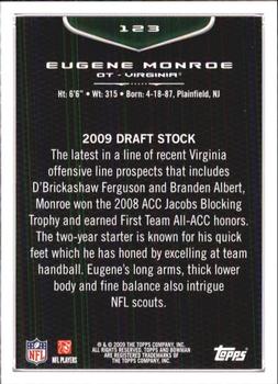 2009 Bowman Draft Picks #123 Eugene Monroe Back