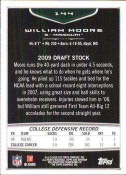 2009 Bowman Draft Picks #144 William Moore Back