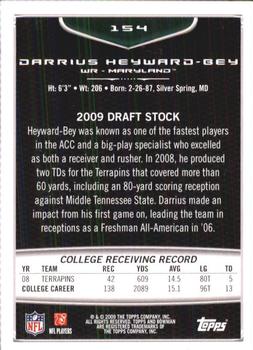 2009 Bowman Draft Picks #154 Darrius Heyward-Bey Back