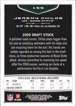 2009 Bowman Draft Picks #155 Jeremy Childs Back
