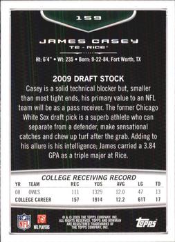 2009 Bowman Draft Picks #159 James Casey Back