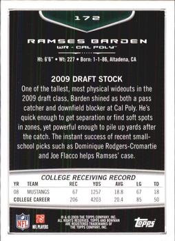 2009 Bowman Draft Picks #172 Ramses Barden Back