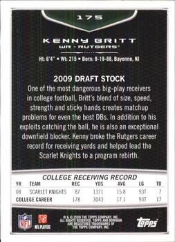 2009 Bowman Draft Picks #175 Kenny Britt Back
