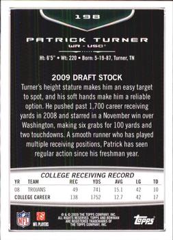 2009 Bowman Draft Picks #198 Patrick Turner Back