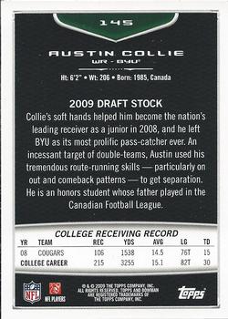 2009 Bowman Draft Picks #145 Austin Collie Back