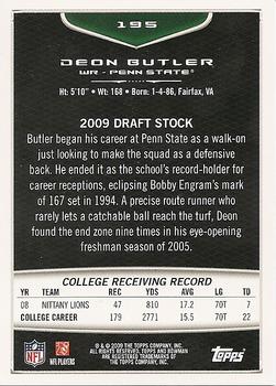 2009 Bowman Draft Picks #195 Deon Butler Back