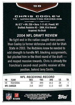 2009 Bowman Draft Picks #98 Chris Cooley Back