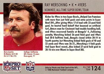 1990-91 Pro Set Super Bowl XXV Silver Anniversary Commemorative #124 Ray Wersching Back