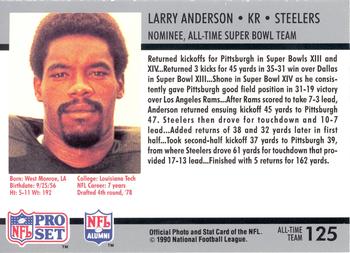 1990-91 Pro Set Super Bowl XXV Silver Anniversary Commemorative #125 Larry Anderson Back