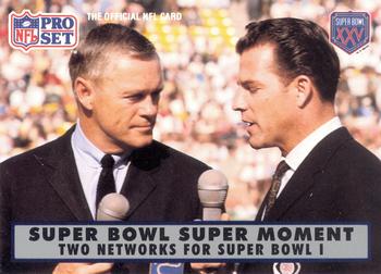 1990-91 Pro Set Super Bowl XXV Silver Anniversary Commemorative #136 Two Networks for Super Bowl I Front