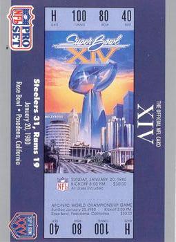 1990-91 Pro Set Super Bowl XXV Silver Anniversary Commemorative #14 SB XIV Ticket Front