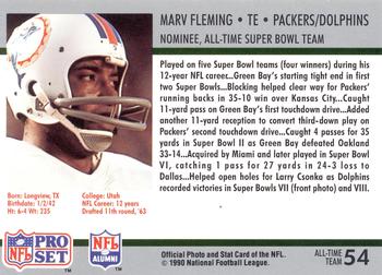 1990-91 Pro Set Super Bowl XXV Silver Anniversary Commemorative #54 Marv Fleming Back