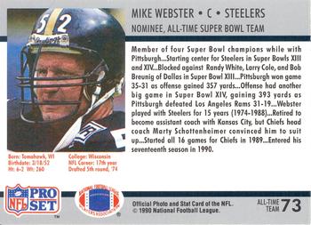 1990-91 Pro Set Super Bowl XXV Silver Anniversary Commemorative #73 Mike Webster Back