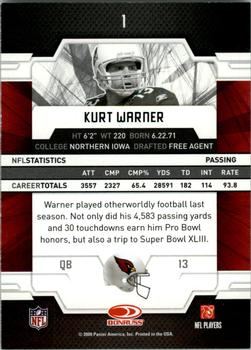 2009 Donruss Elite #1 Kurt Warner Back