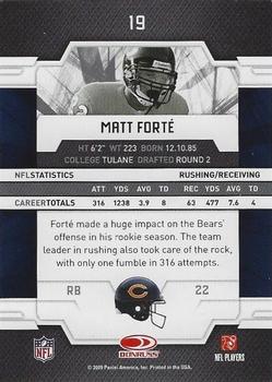 2009 Donruss Elite #19 Matt Forte Back