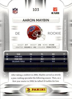 2009 Playoff Prestige #103 Aaron Maybin Back