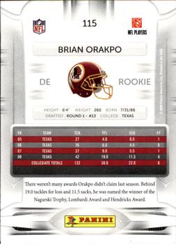 2009 Playoff Prestige #115 Brian Orakpo Back