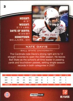2009 Press Pass #3 Nate Davis Back