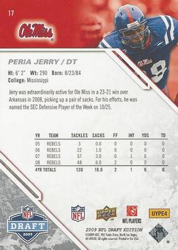 2009 Upper Deck Draft Edition #17 Peria Jerry Back