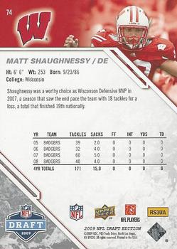 2009 Upper Deck Draft Edition #74 Matt Shaughnessy Back
