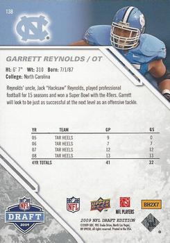 2009 Upper Deck Draft Edition #138 Garrett Reynolds Back