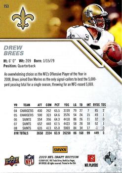 2009 Upper Deck Draft Edition #153 Drew Brees Back