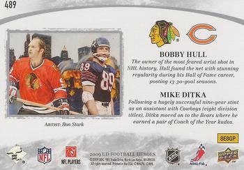 2009 Upper Deck Heroes #489 Bobby Hull / Mike Ditka Back