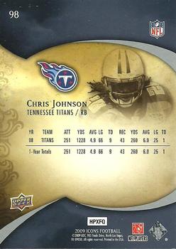 2009 Upper Deck Icons #98 Chris Johnson Back