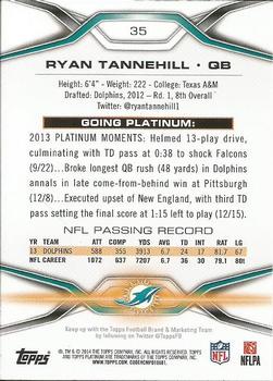 2014 Topps Platinum #35 Ryan Tannehill Back