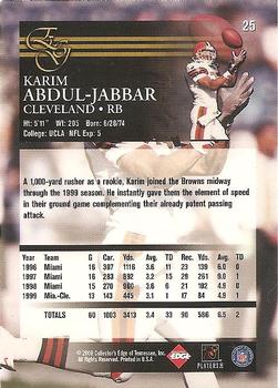 2000 Collector's Edge EG #25 Karim Abdul-Jabbar Back