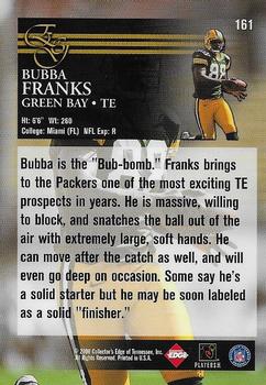 2000 Collector's Edge EG #161 Bubba Franks Back