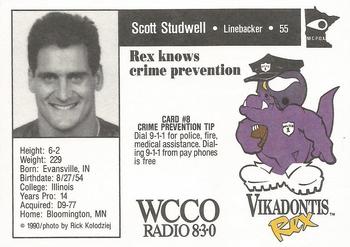 1990 Minnesota Vikings Police #8 Scott Studwell Back