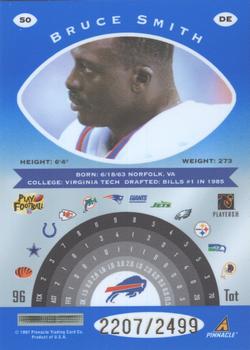 1997 Pinnacle Totally Certified - Platinum Blue #50 Bruce Smith Back