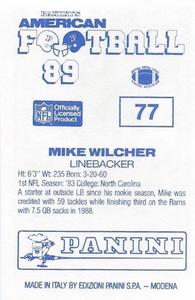 1989 Panini Stickers (UK) #77 Mike Wilcher Back