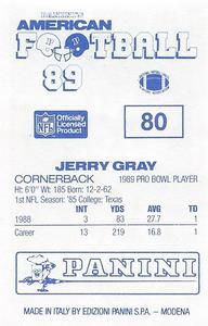 1989 Panini Stickers (UK) #80 Jerry Gray Back