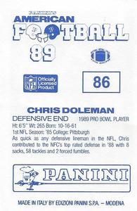 1989 Panini Stickers (UK) #86 Chris Doleman Back