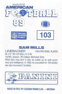 1989 Panini Stickers (UK) #103 Sam Mills Back