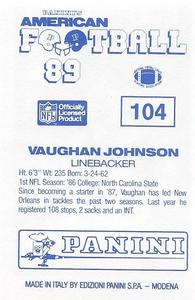 1989 Panini Stickers (UK) #104 Vaughan Johnson Back