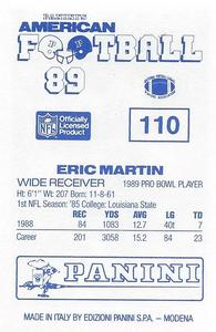 1989 Panini Stickers (UK) #110 Eric Martin Back
