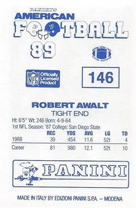 1989 Panini Stickers (UK) #146 Robert Awalt Back