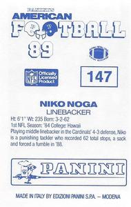 1989 Panini Stickers (UK) #147 Niko Noga Back