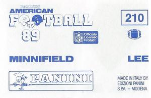1989 Panini Stickers (UK) #210 Carl Lee / Frank Minnifield Back