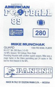 1989 Panini Stickers (UK) #280 Mike Munchak Back