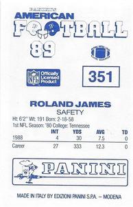 1989 Panini Stickers (UK) #351 Roland James Back