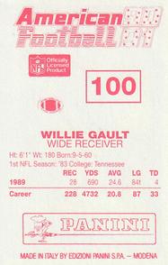 1990 Panini Stickers (UK) #100 Willie Gault Back